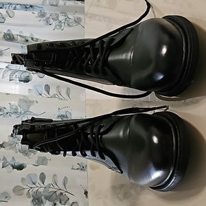 Zara green ankle boots